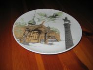 Porsgrunn platte med motiv: SAGASØYLA ELVEDSETER Jotunheimen