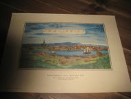 TRONDHJEM I 1674 SETT FRA ØST Efter en usignert kopi i pennetegning og akvarell av Jacob Maschius kobberstikk