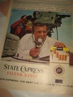 Reklameark fra 1962, ca 22*35 cm stort.. STATE EXPRESS.