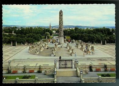 Vigelandsparken Oslo Monolittplatået sett fra vest 1961