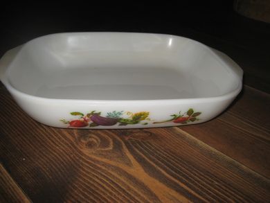 Ildfast skål ca 28*22 cm stor 70 tallet