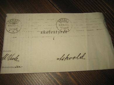 Brev fra skoledirektør Vevle til Skolestyret i Askvold 1915