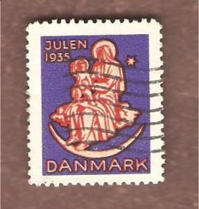 1935, Dansk julemerke, stempla.