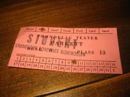 Billett til TRØNDELAG TEATER 50-60 tallet Stempla Studentkort forvises kontrollen