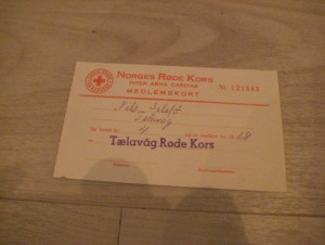 Medlemskort i Norges Røde Kors, 1968.