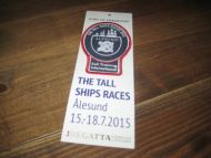 Ubrukt jakkemerke i stoff fra THE TALL SHIPS RACES Aalesund 15 - 18 7 2015