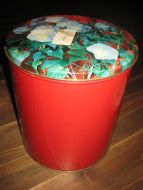 Stor kakeboks fra 60 tallet ca 22 cm i diameter 24 cm høg