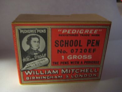 Uåpna eske med ubrukt innhold, SCHOOL PEN, 1 GROSS, 50-60 tallet.