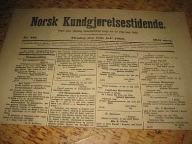 1908 nr 222 Norsk Kundgjørelsestidende
