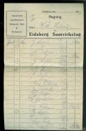 Faktura fra Eidsberg Samvirkelag i 1923 (april)