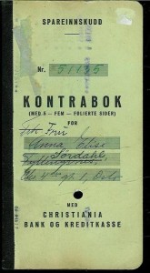 KONTRABOK FRA CHRISTIANIA BANK OG KREDITKASSE. 1939
