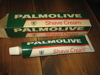 Eske med ubrukt innhold PALMOLIVE SHAVE CREAM 60 tallet