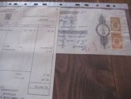 Brev fra SUNNMØRE KREDITBANK med veksel til Bangavåg Rederi, Hareid, og påklistra stempelmerke. MARS 1954.  Dette er nr 6