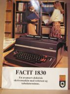 FACIT 1830. Brosjyre fra 60-70 tallet.