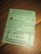 BANKGIRO KVITERING fra AALESUND SPAREBANK, KASSE 3 2? DESEMBER 1965.