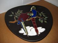 Handmalt keramisk fat merka 