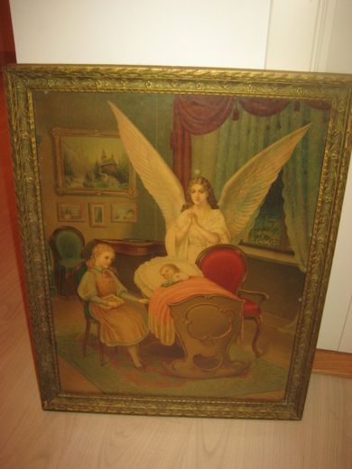 Pent englebilde fra J W Folkedal Vetrlidsalmenningen 11 Bergen 1800 tallet En godbit spør du meg!