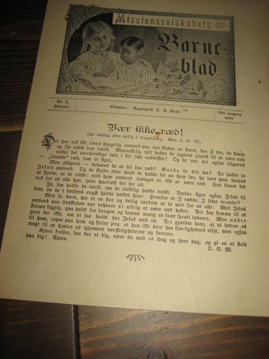 1908,nr 003, Missionsselskabets Barne blad.