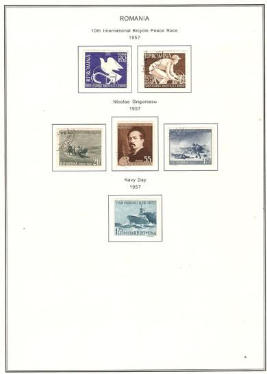 1957,  6 stk. frimerker fra Romania.