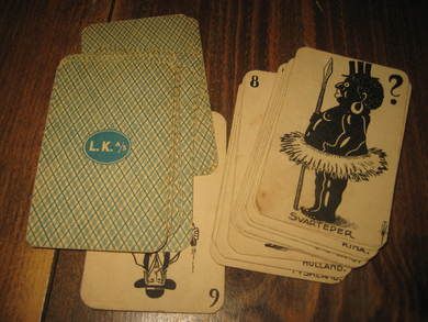 Kortspill fra 50-60 tallet uten eske Fra L K A/S