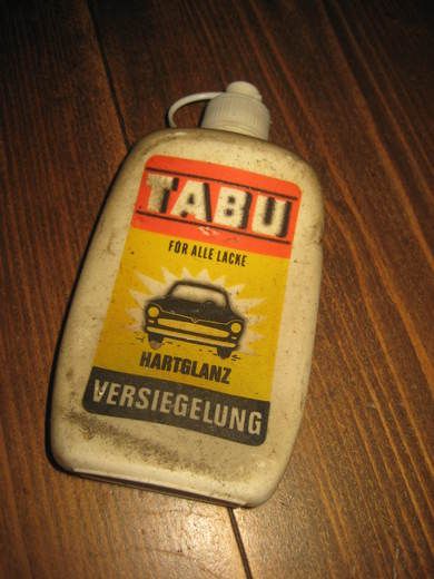 Plastflaske med noe innhold TABU HARTGLANZ 70 TALLET