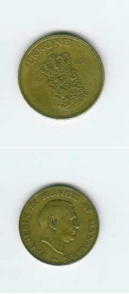 1947, 1 krone, Danmark