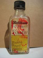 Flaske uten innhold, Pelikan Fixativ, 50-60 tallet.