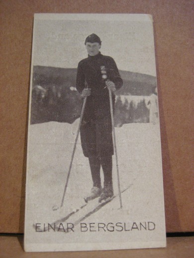 Einar Bergsland, 19 årige Lyn gutt, utfor, samlebilde fra 20-30 tallet, låg i tobakseskene på den tid.