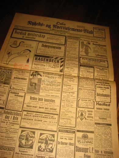 1929 nr 202 Oslo Nyheds- og Avertissements Blad