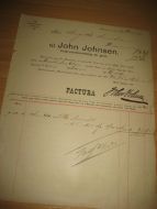 Factura fra John Johnsen Christiania 20 December 1893