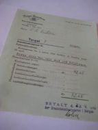 Norges Brandkasse, Bergen, kontingent for brandforsikrings premie for 1. halvår 1946. 