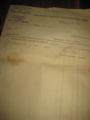 Faktura fra NORSK MASKINKOMPANI OSLO til Leif Fjelde Skofabrik 1 juni 1949