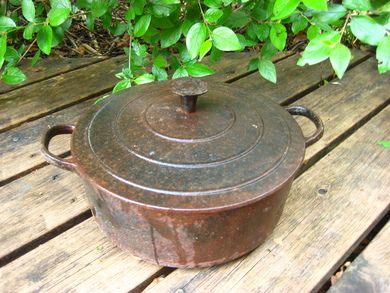 Japansk malmgryte med lokk 40 tallet