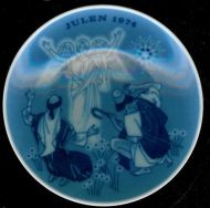 1974 JULEN Pynteplatte fra Porsgrunn Porselensfabrik