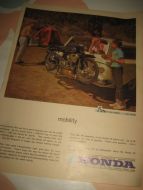 Reklameark fra 1962, ca 22*35 cm stort..HONDA.