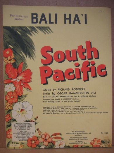 SOUTH PACIFIC. BALI HA'I. 1952.