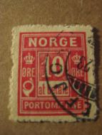 PORTOMÆRKE,  at betale,  10 ØRE.