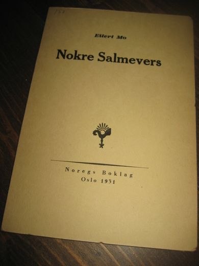Mo, Eilert: Nokre Salmevers. 1931.