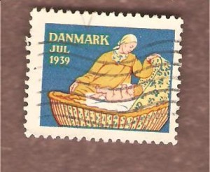 1939, DANSK JULEMERKE, stempla.