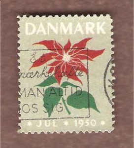 1950, Dansk julemerke, stempla.
