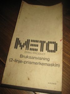METO. Bruksanvisning (2 - linje - prismerkemaskin) 1976. 