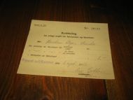 Kvitering for erlagt avgift for førerprøve og førerkort. 1942.