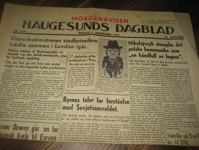 1947 nr 254 HAUGESUNDS DAGBLAD