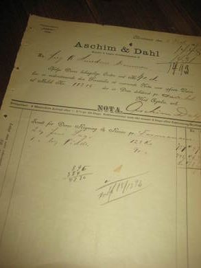 Aschim & Dahl Christiania 1892