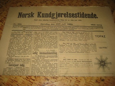 1908,nr 224, Norsk Kundgjørelsestidende.