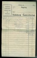 Faktura fra Eidsberg Samvirkelag i 1923 (april)