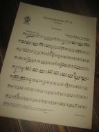 Johannes Brahms Op. 98, No 3. Symphonie nr 4, III. sats. Contrabasso, 1927.