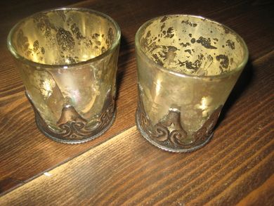 Lysestaker med metalldekor 2 stk