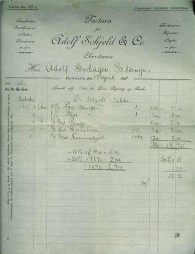 Adolf Schjold & Co Christiania 1901