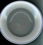 Strøken djup middagstallerken fra Porsgrunn 1965